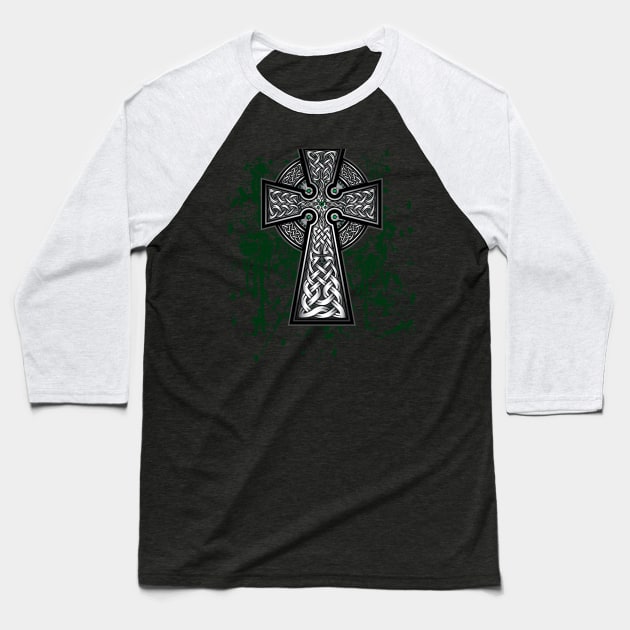 Celtic Cross Baseball T-Shirt by celtichammerclub